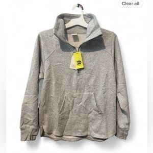 Size Medium All in Motion Gray Unisex Quarter-Zip Sweater